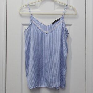 Zara Basic blue and white-striped camisole